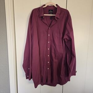 Men’s Stafford X-Tall fit 19 (38-39) Maroon easy-care Broadcloth Shirt EUC
